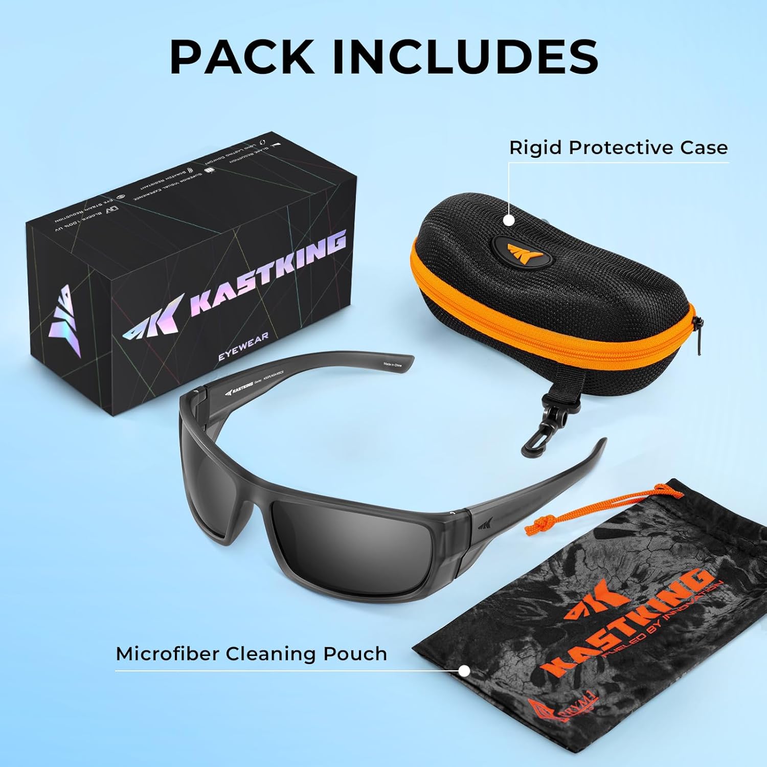 KastKing Gauley Polarized Sunglasses With PuriVex Protective Lens Coating,UV 400 and Wrap Design Sport Fishing Sunglasses
