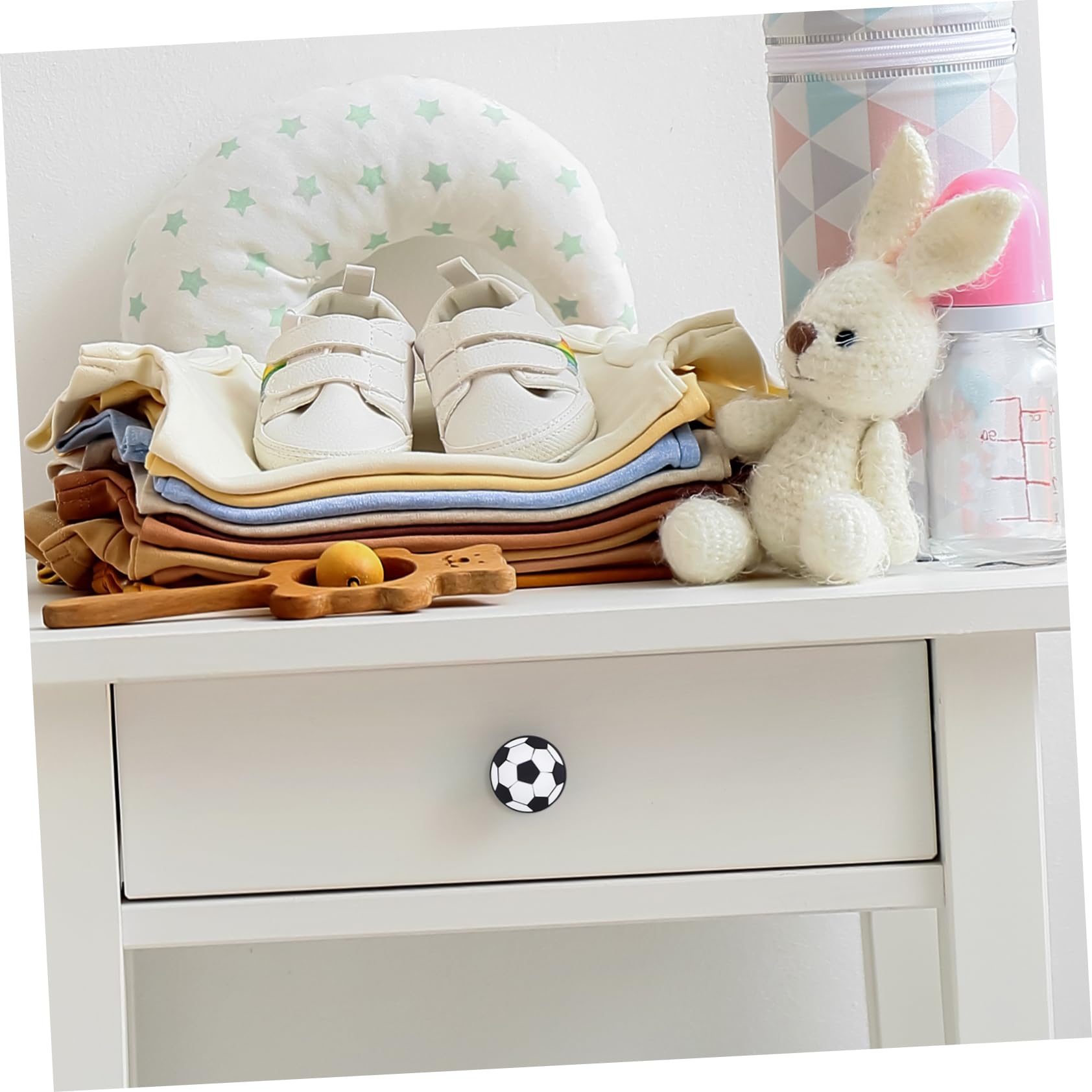 IWOWHERO 6pcs Creative Door Handles Ball Shape Knobs for Kids Room Decor Collison-Proof Pull Handles Easy Install