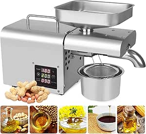 150W Electric Oil Press Machine with Stainless Steel Construction for Peanut Kernel, Sunflower Seed, Tea Seed, and Sesame