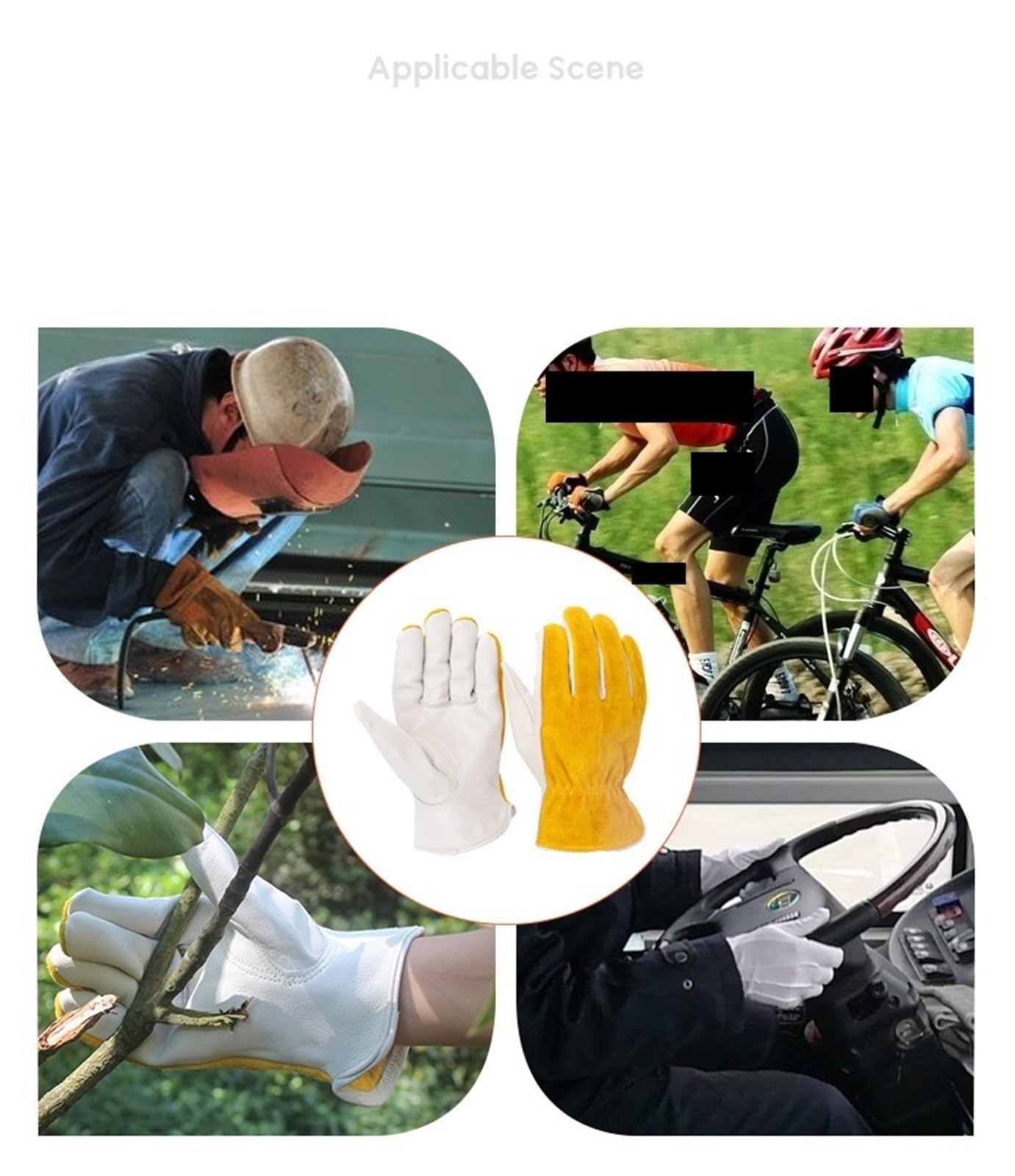 Arbeitshandschuhe Aus Rindsleder Zum Schweißen, Gartenarbeit Und Sport