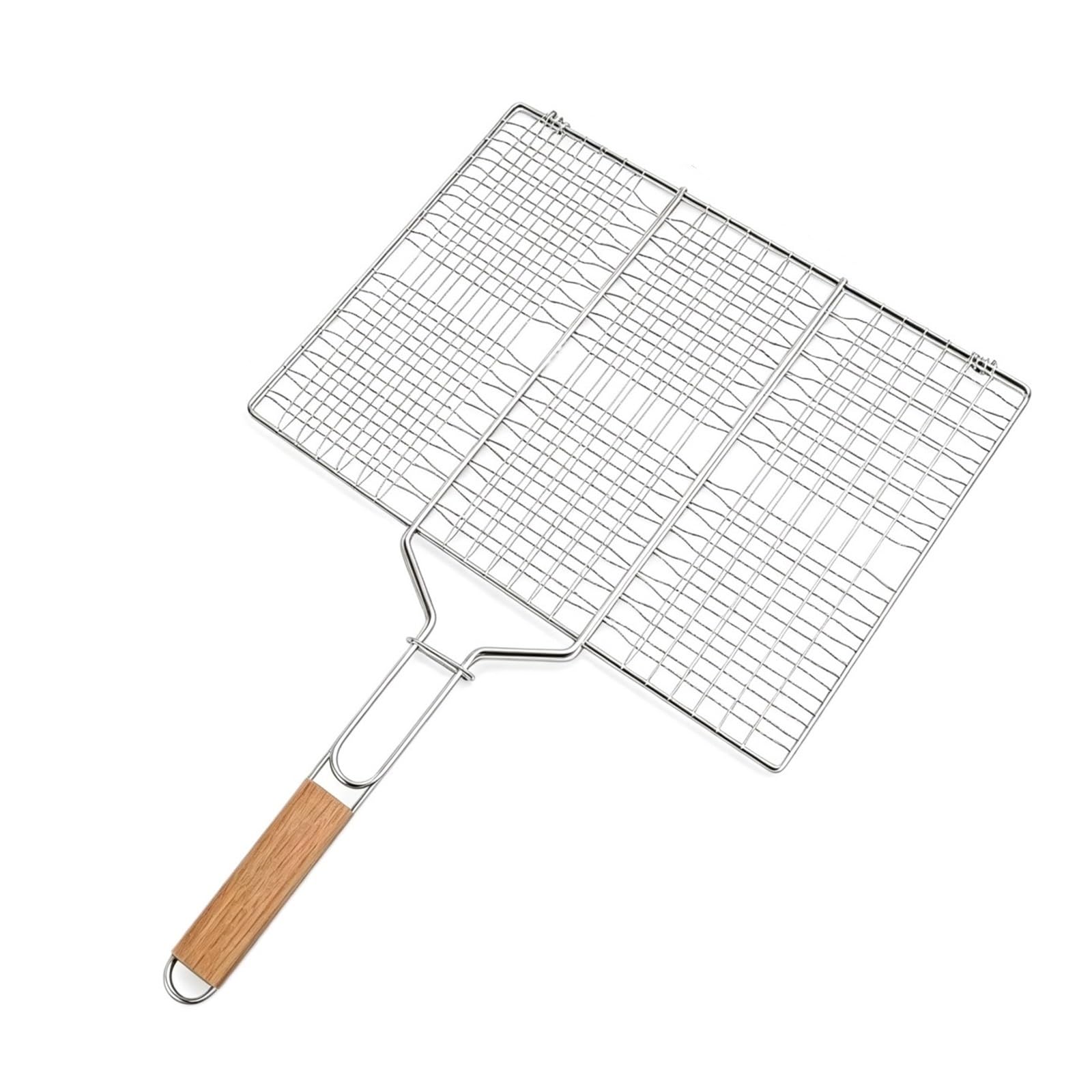 Generico Cestello for Griglia BBQ Net BBQ Grande Pieghevole con Manico Removibile(1pcs)
