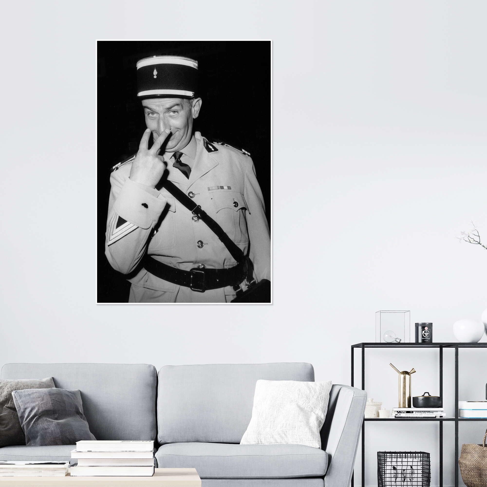Posterlounge Louis de Funes, 1971 Poster | 80 x 120 cm Nero e Bianco Quadri Decorazione per pareti