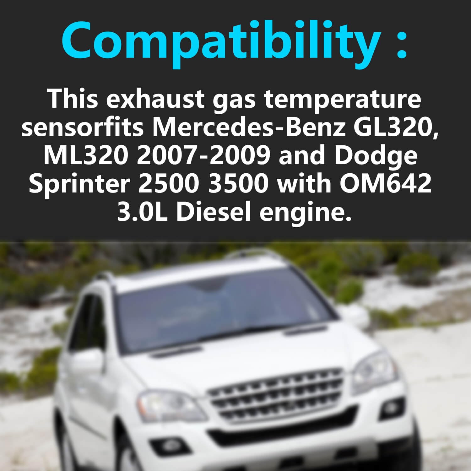 Exhaust Gas Temperature Sensor EGT 68014084AA Compatible with Mercedes-Benz GL320 ML320 2007-2009 Dodge Sprinter 2500 3500 OM642 3.0L Diesel Replacement for 68054683AA 68054683AB 68029988AA