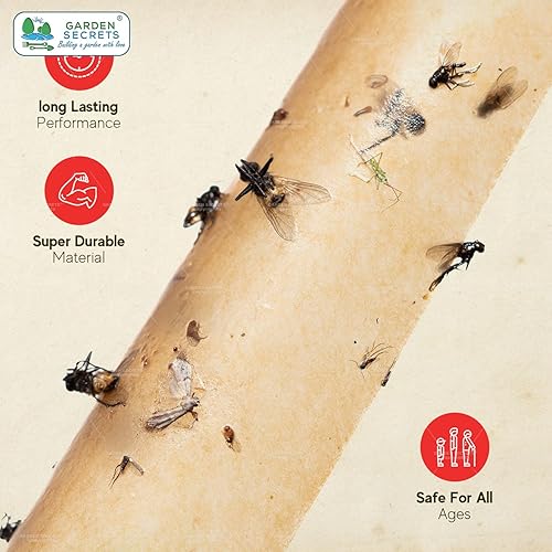Miniatura 7 de GARDEN SECRETS Insecto insecto mosca pegamento atrapador de papel trampa cinta moscas pegajosas 16 rollos
