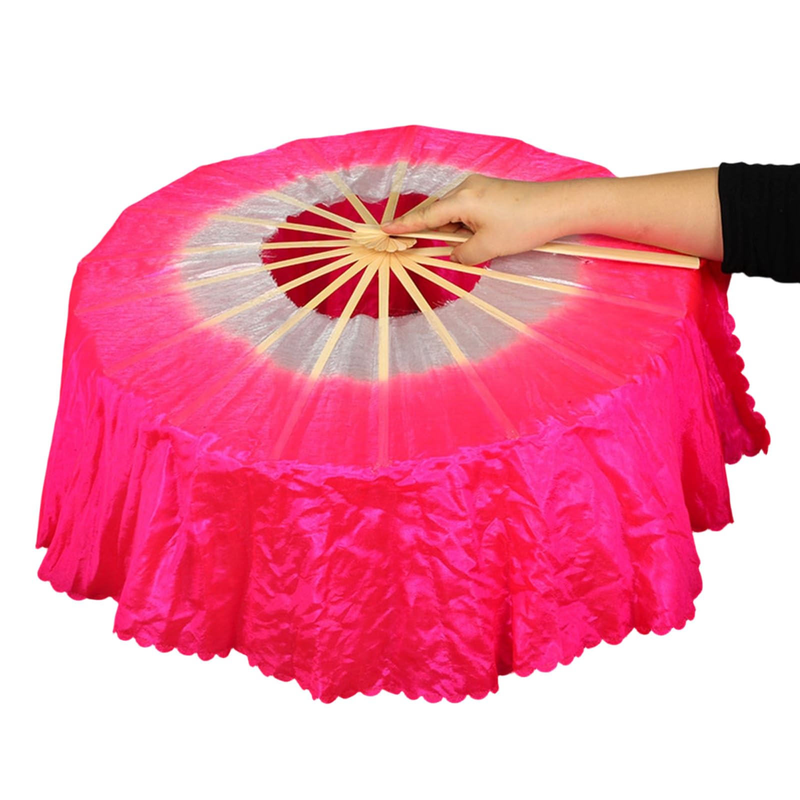 Msioytog F Oldable Handheld An Round Decorative Olding Hand An Belly Dance Veil Silk Or Dancing Wedding Decors Artificial Silk Belly Dance