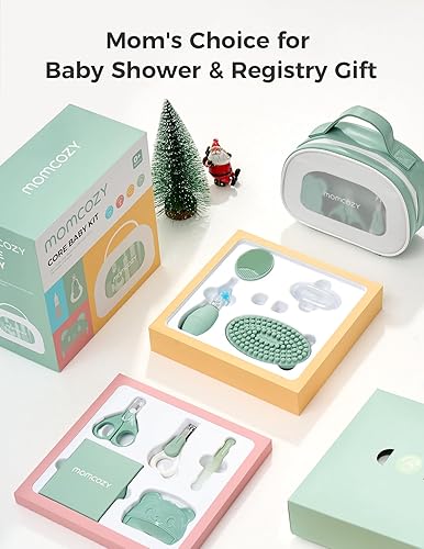 Miniatura 8 de Momcozy Kit básico para bebé, baby shower y registro esencial para cuidado de aseo, salud y limpieza, incluye kit de lima de uñas, aspirador nasal,