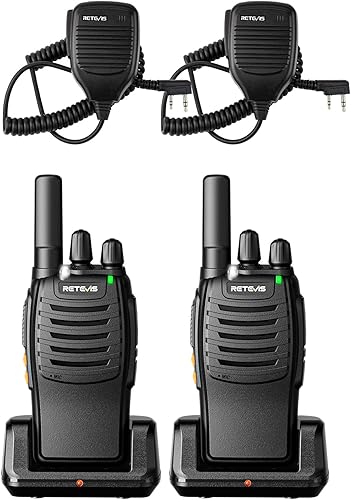 Retevis H-777 Walkie Talkies recargables con micrófono de altavoz, radios de 2 vías de largo alcance, radios bidireccionales FRS portátiles con
