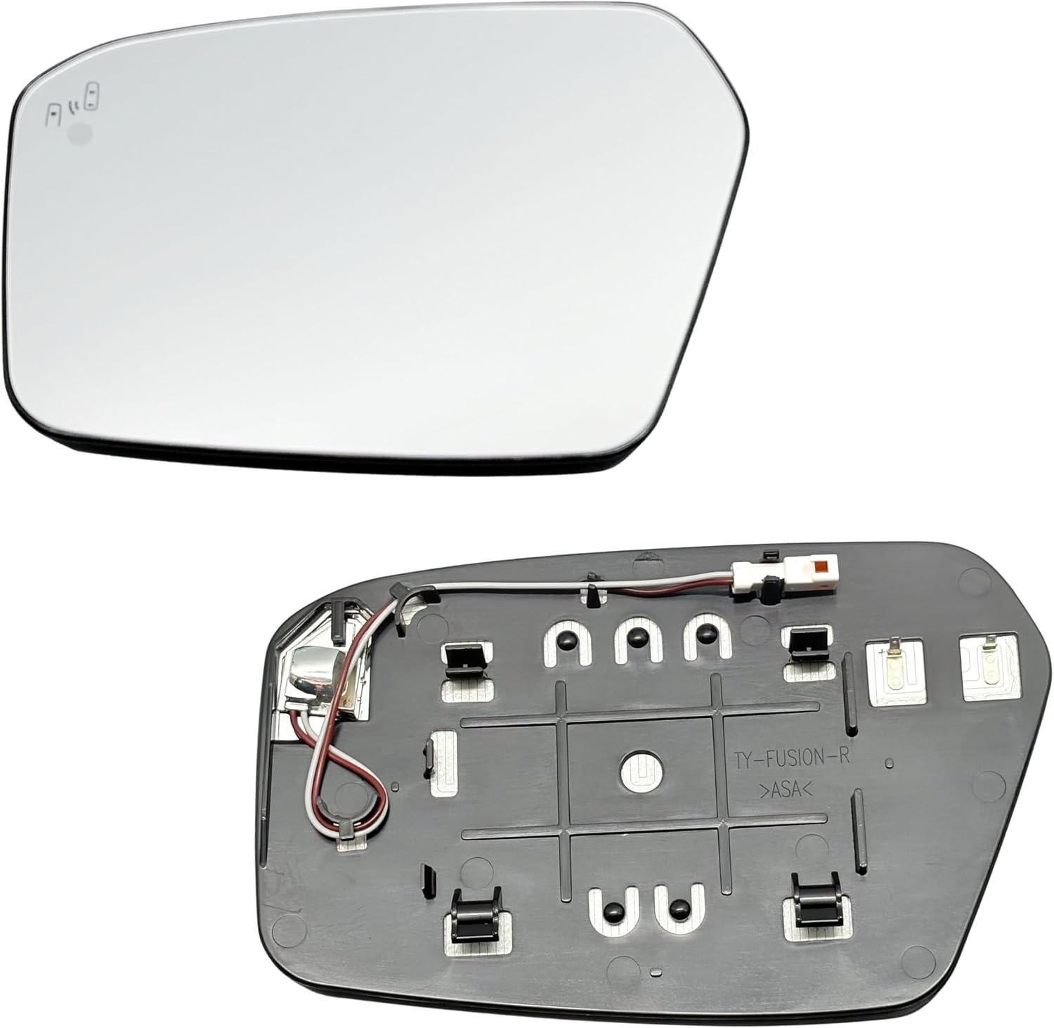 Right Passenger Side Mirror Glass Heated With Blind Spot Without Auto Dimming Compatible with for 2006 2007 2008 2009-2012 Ford Fusion for 2007-2012 Lincoln MKZ (Passenger Blind Spot No-Anti-glare)
