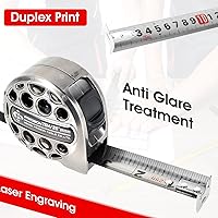 Vista 7 de Cinta métrica de acero inoxidable de 25 pies/24.6 ft, herramientas todopoderosas, impermeable, regla de medida retráctil, cinta métrica, cinta