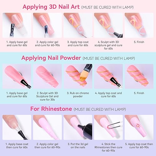 Vista 82 de Makartt Pegamento de uñas de gel: pegamento sólido para uñas a presión, necesita lámpara UV de gel 3D de 0.5 fl oz, herramientas multifuncionales