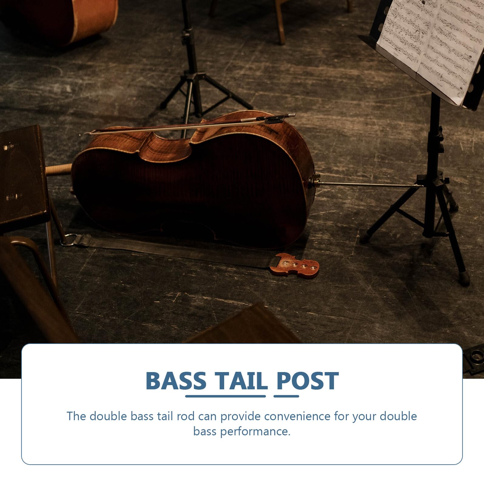 Professioneller Kontrabass Endpin aus Kohlefaser Schwarz für Bassisten