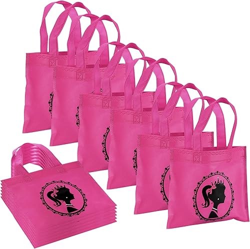 XUWAIDSGN 12 bolsas de regalo de fiesta rosa para niñas bolsas de regalo de princesa rosa intenso bolsas de dulces para niñas bolsas de regalo con