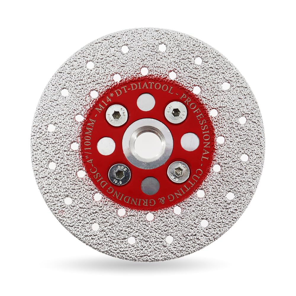 Dt-Diatool Black Diamond Cutting And Grinding Discs 4 Inch / 100Mm X M14 Double Side Coated Vacuum Brazed For Granite Concrete Marble Stone