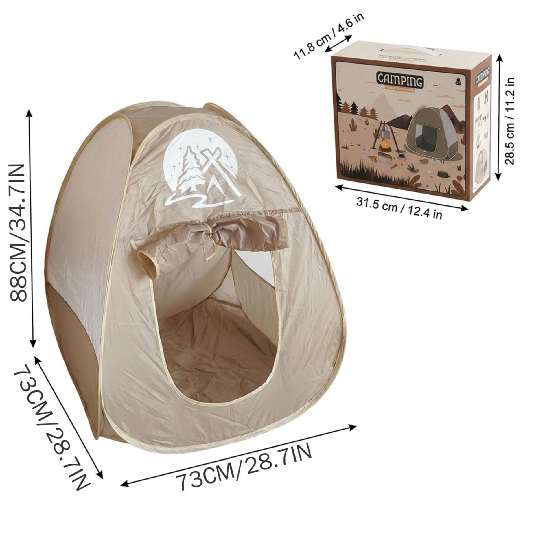 Juego de camping para niños con tienda de campaña, barbacoa giratoria y fogata iluminada, 34 piezas de juguetes para juegos de rol imaginativos, juguetes para niños de interior y exterior a partir de