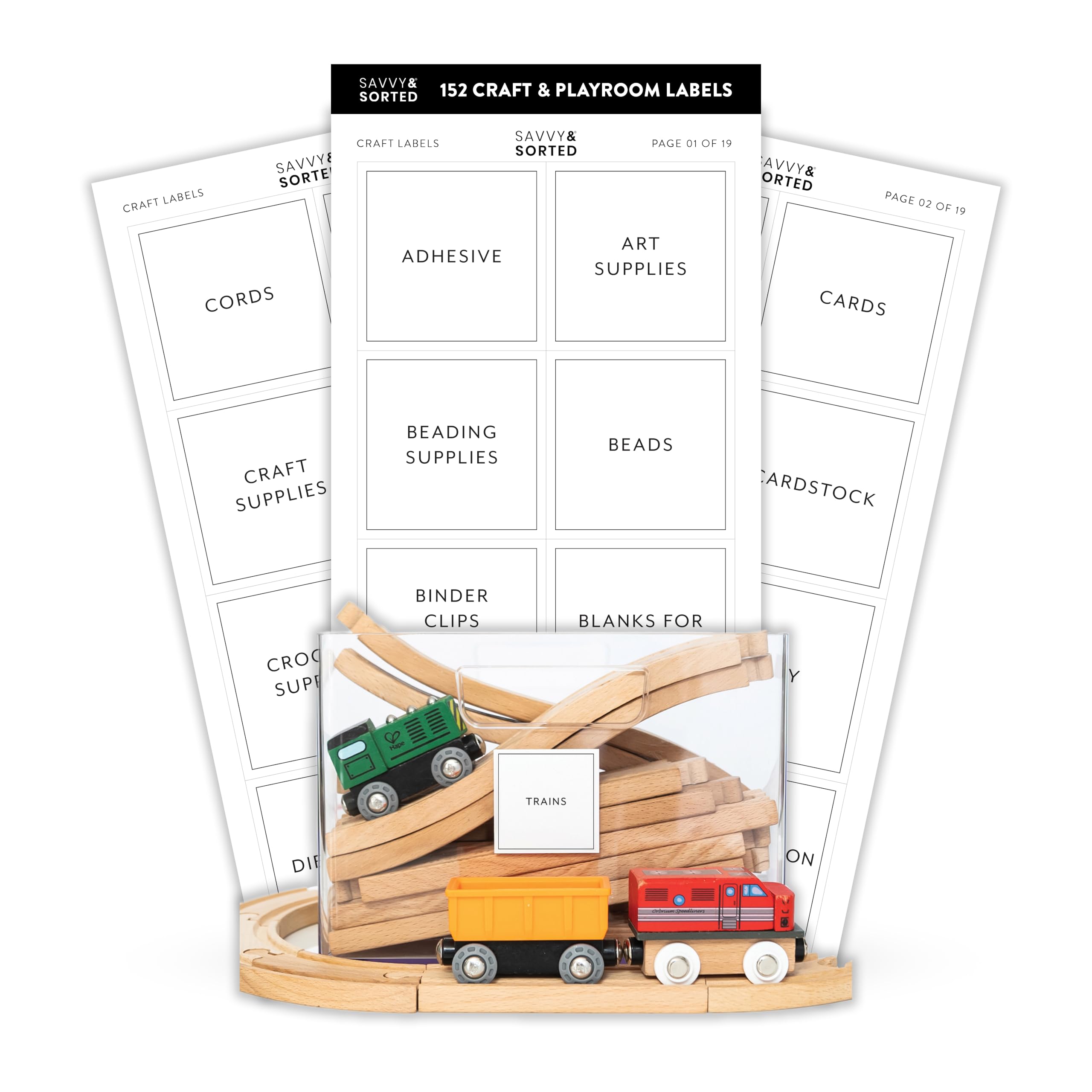 Organizing Labels for Storage Bins, 152 Craft & Kid Playroom Labels for Containers on White Sticker with Black Text, Home Labels for Storage Containers, Labels for Craft Room, Kid Room Labels