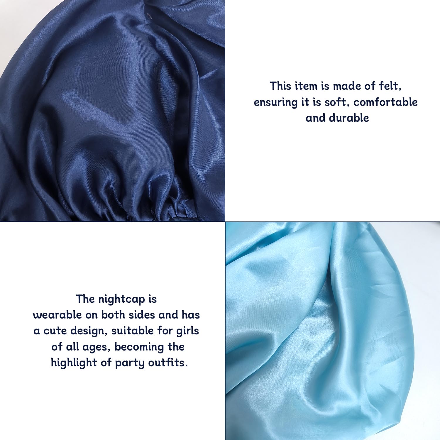 2 Pieces Of Satin Nightcaps, Elastic Double-Layered Nightcaps, Women'S Nightcaps, Soft And Breathable Nightcaps - Image 3