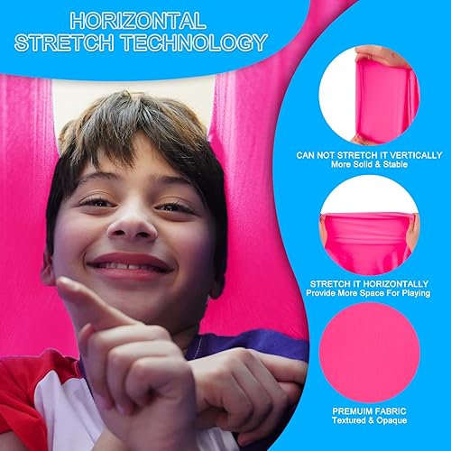 Miniatura 5 de Columpio sensorial de terapia interior para niños, necesidades especiales, columpios de techo para acurrucarse, hamaca de tela ajustable para Rojo