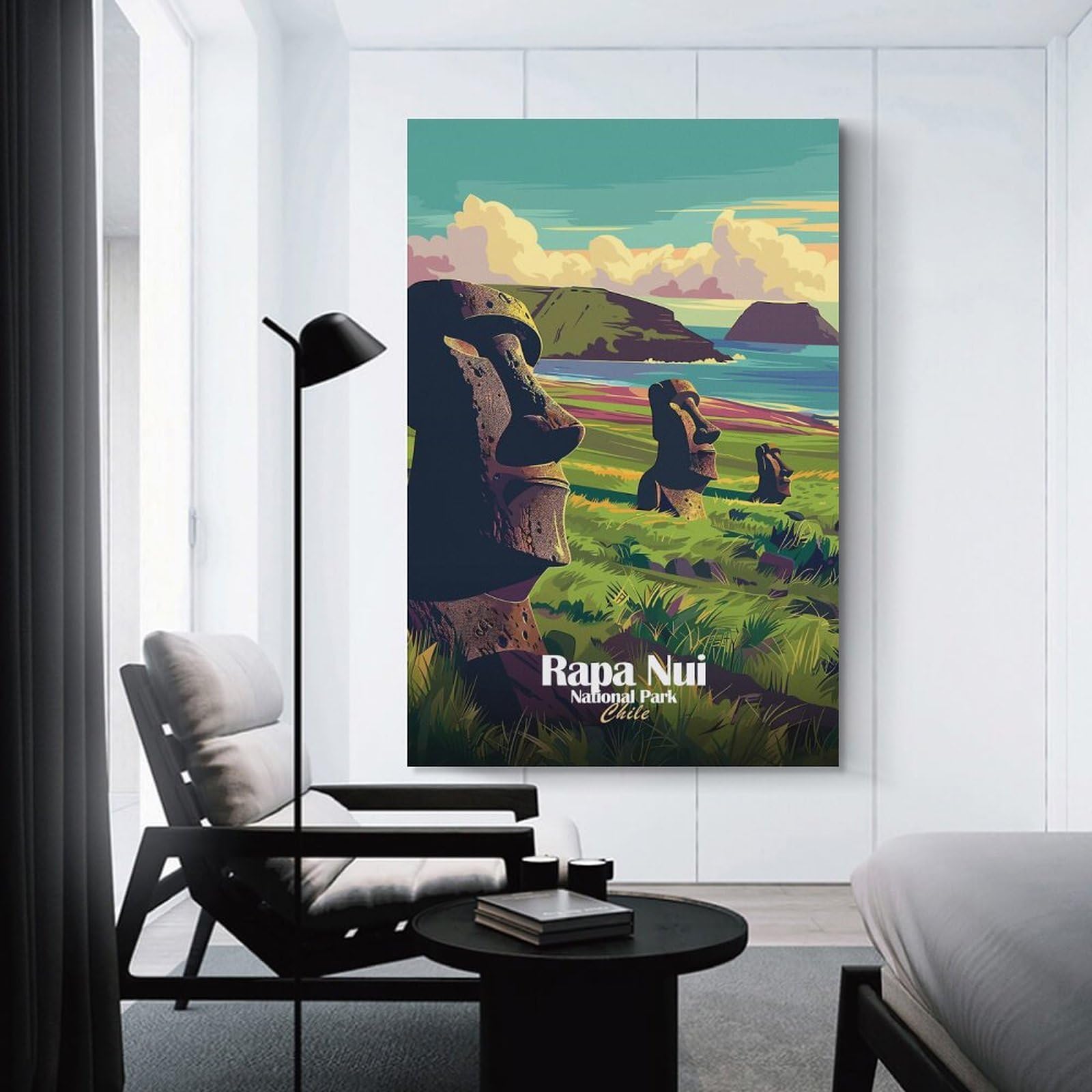 Junmoney Rapa Nui National Park Chile Wall Picture Print 20x30inch(50x75cm), for Home Office, Desk Area Or Studio, Home Office Artwork with Decorative Appeal