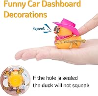 Vista 5 de wonuu Decoración de pato de goma para automóvil, accesorios de decoración de tablero de instrumentos de vaquero occidental con mini anillo