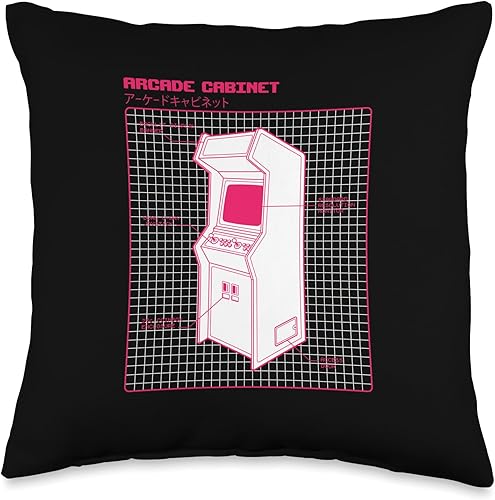 Retro Video Arcade Cabinet 80s Gamers Gaming Meme Throw Pillow