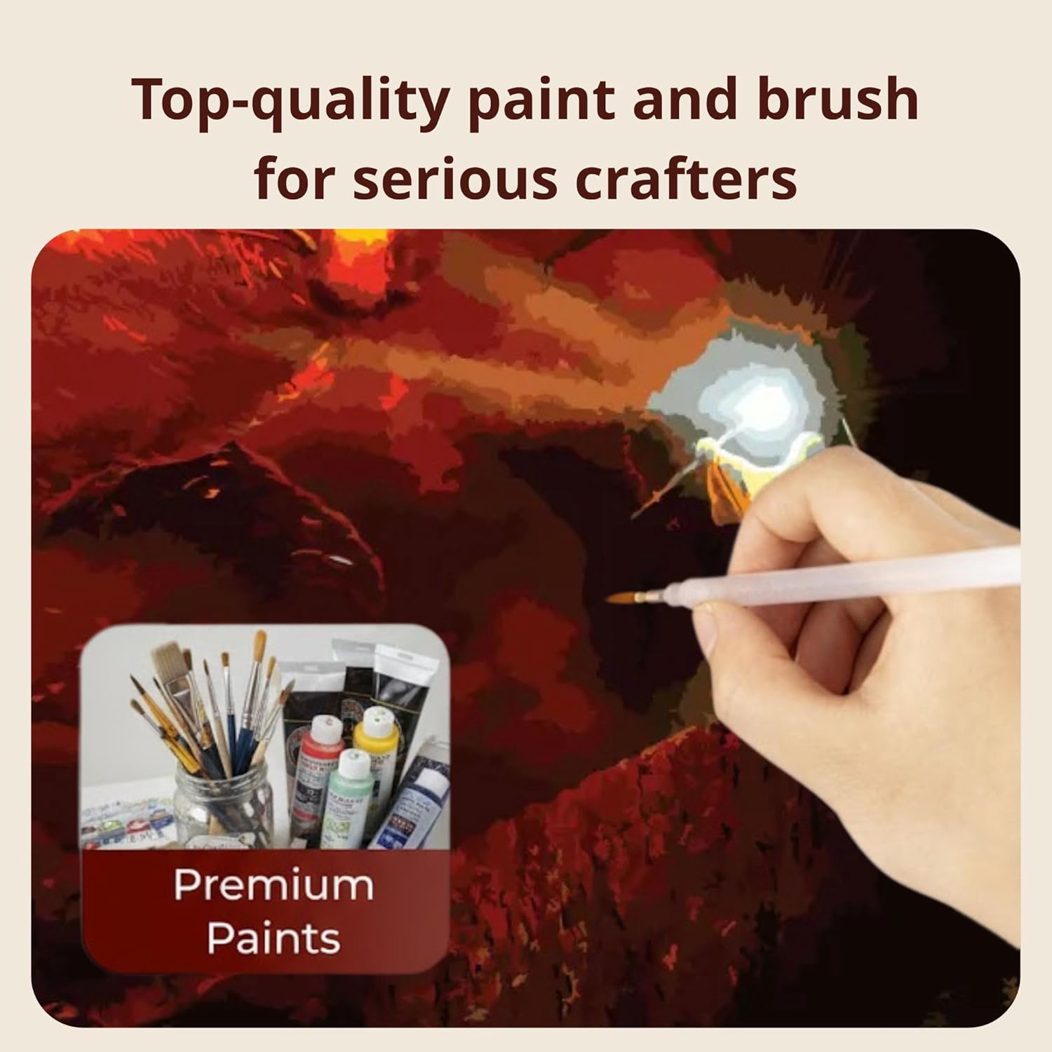 CRAFTHUB Lord of The Rings Painting by Numbers Kit - You Shall Not Pass - Canva Without Frame. Wood Brush Set*4 with Hook, 18-24 Colors, A4 Paper Guider - 15.7x23.6 inches