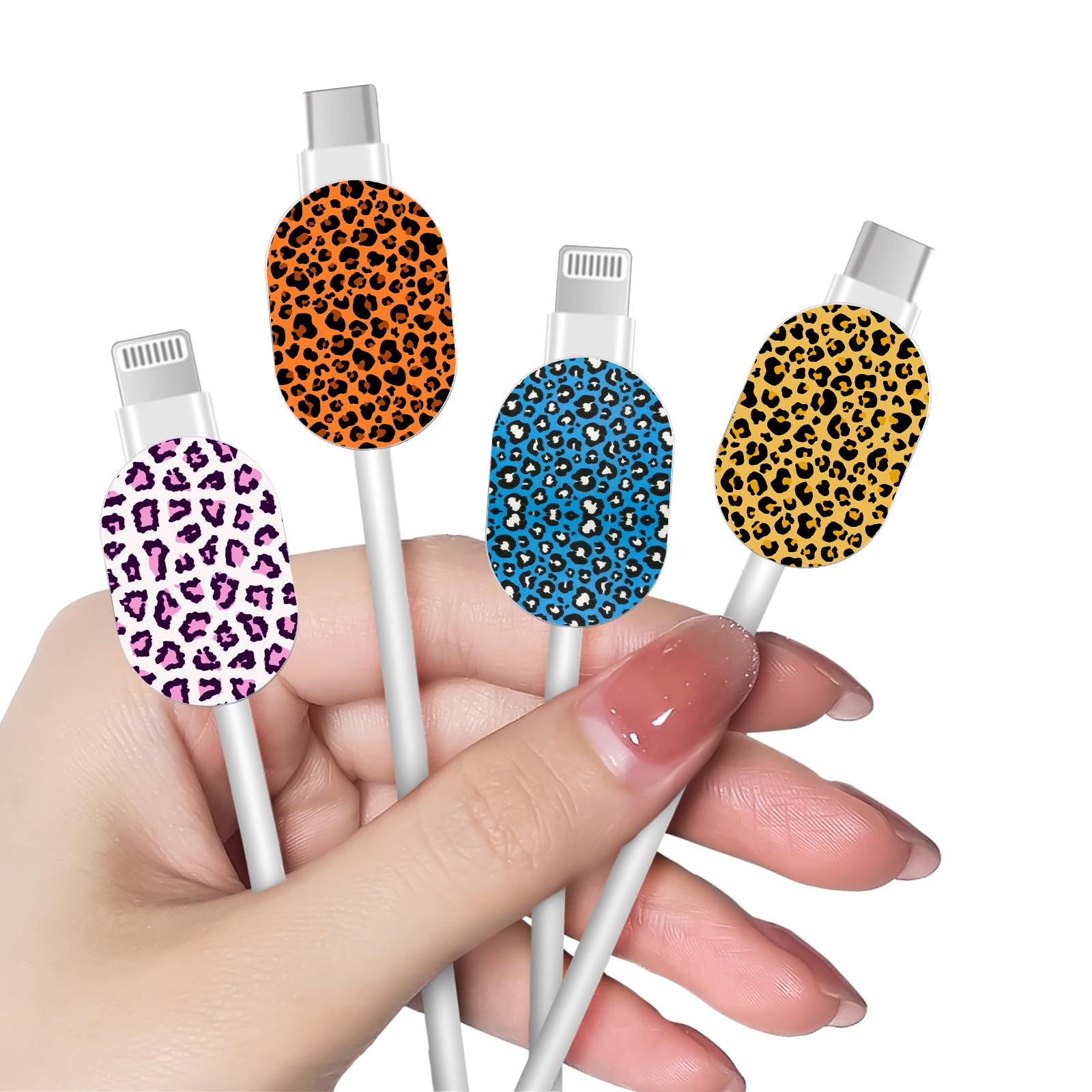 Protège-câble iPhone CameCosy en silicone durable motif léopard - 8