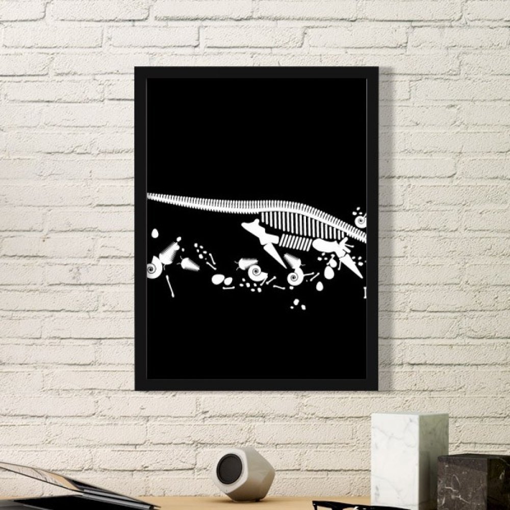Os de dinosaures art prints petit cadre noir pour déco chambre ado