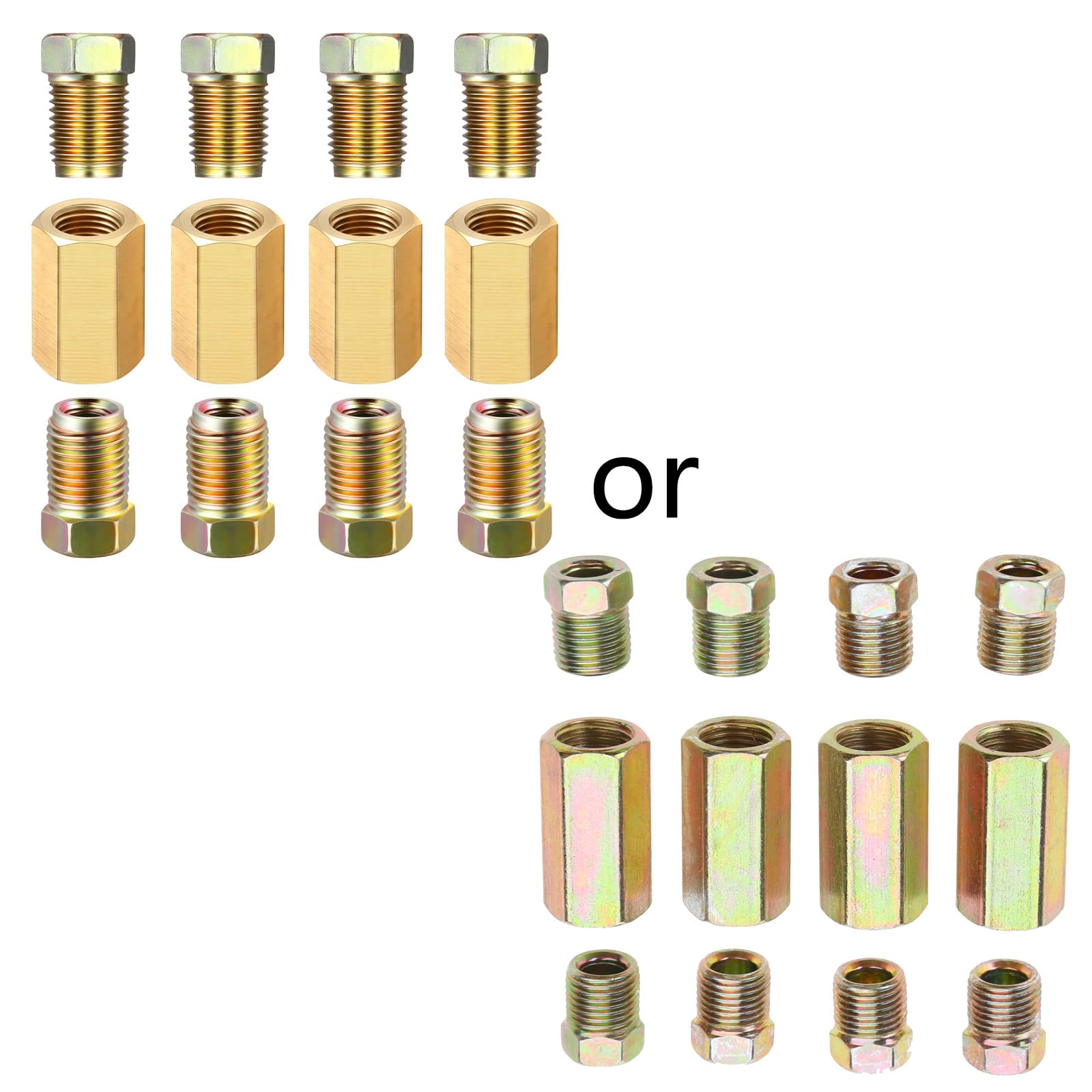 4 PCS Brass Water Line Adapter, Pipe Fittings In 1/2" Female To 3/8" Male Reducer