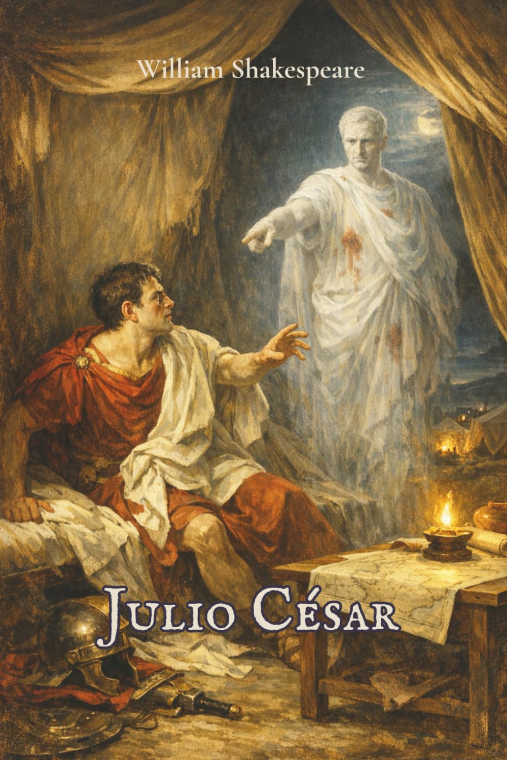 Julio César: Edición ilustrada a página completa · Estilo de grabado académico neoclásico del siglo XIX · Traducción clásica del canon español