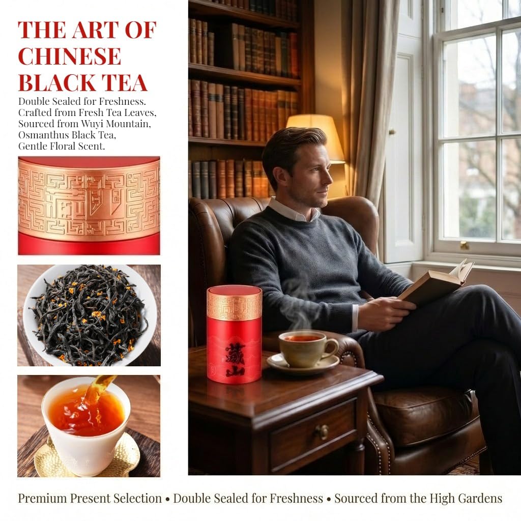 Set Regalo Di Tè Nero All'osmanthus 150g * 2/10,58oz | Lapsang Souchong Ad Alto Aroma | Scatola Regalo Di Tè Premium Per Gli Amanti Del Tè (A-300 g / 10,58 once)