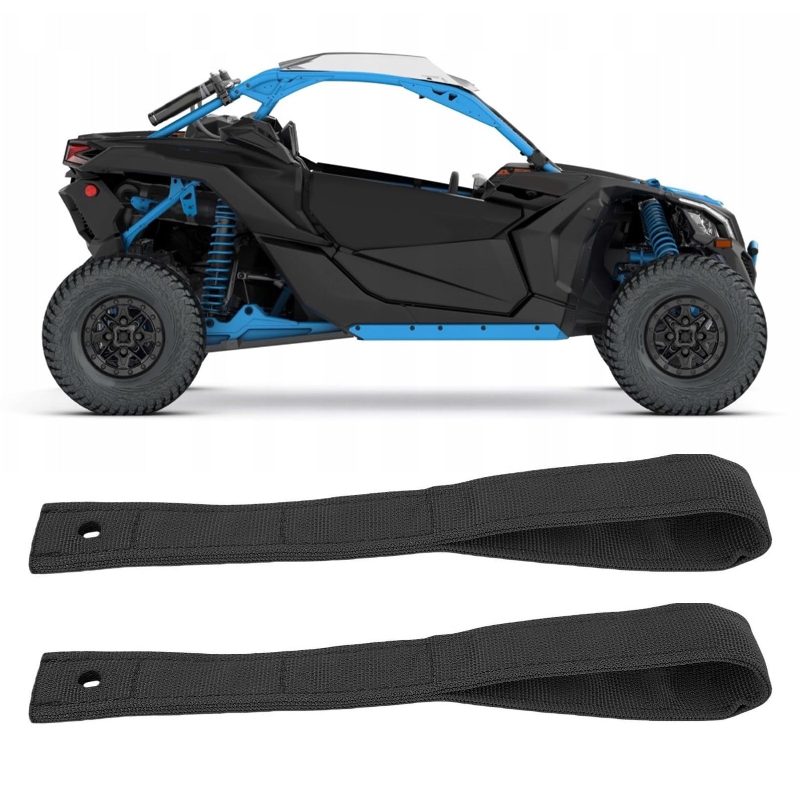 Horaire de Porte UTV Kit de Sangle de Traction, Noir 7,4 Poignées de Porte, Matériel, Poignées de Traction de Porte de Garage pour Maverick X3 X3 2017 à 2025, Tissu Oxford, Accès
