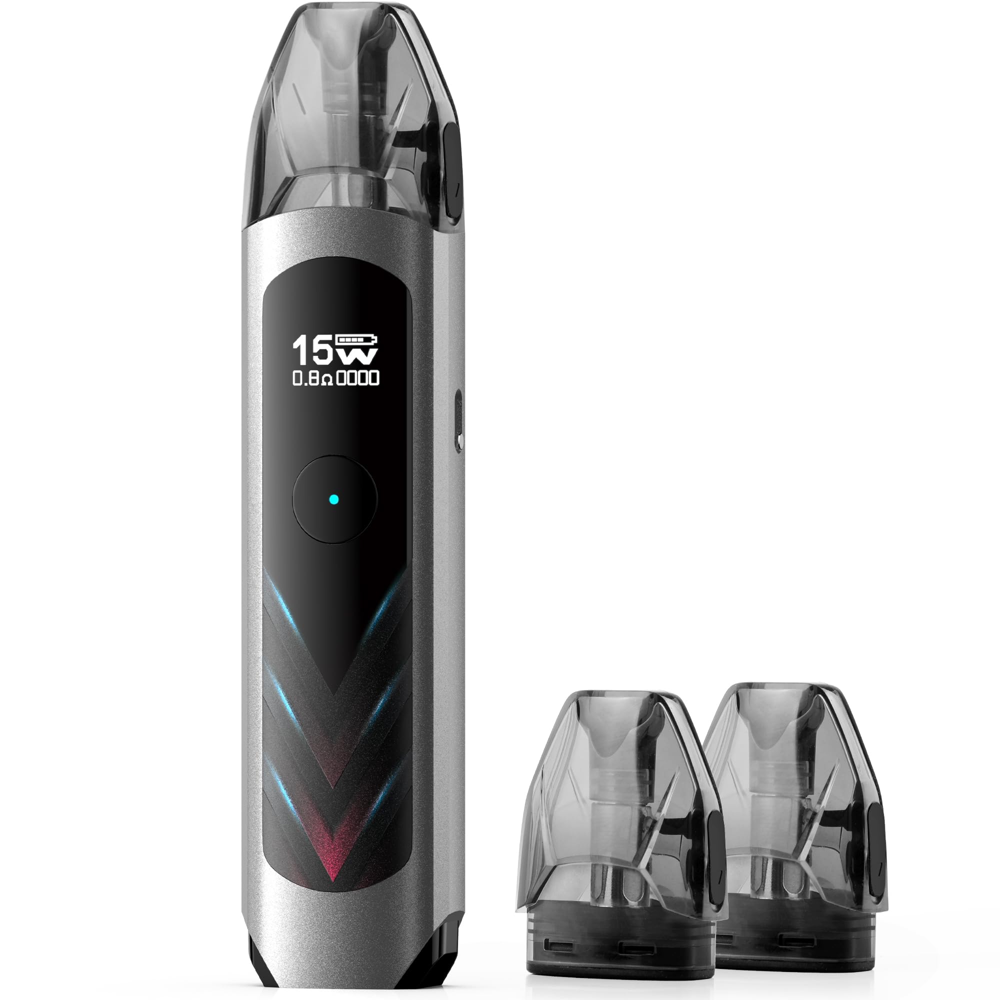 MECIGA E Zigarette Vape, Pod System, 1000mAh Akku Aufladbar, Nachfüllbar E  Zigarette Starterset, mit 2ml Kartusche Ohne Nikotin Ohne Liquid, Grey:  Amazon.de: Elektronik & Foto