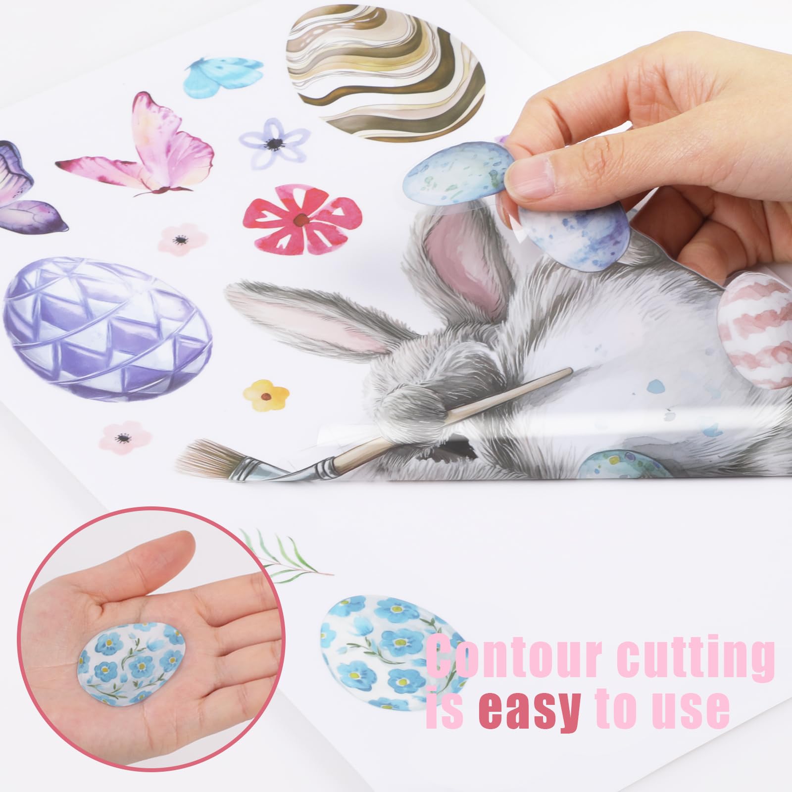 Adesivi Pasquali Per Finestre - 9 Fogli PVC Con Conigli, Uova E Carote - Decorazioni Statiche Riutilizzabili - Foto 9