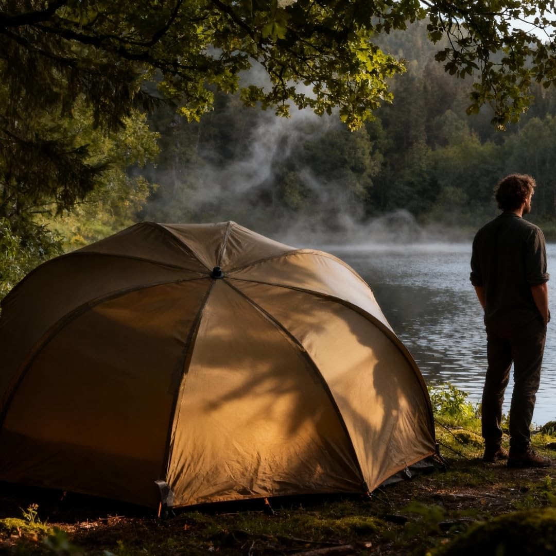 MK-Angelsport Fast Session Brolly Shelter – Tienda vivac para pesca, con martillo de goma