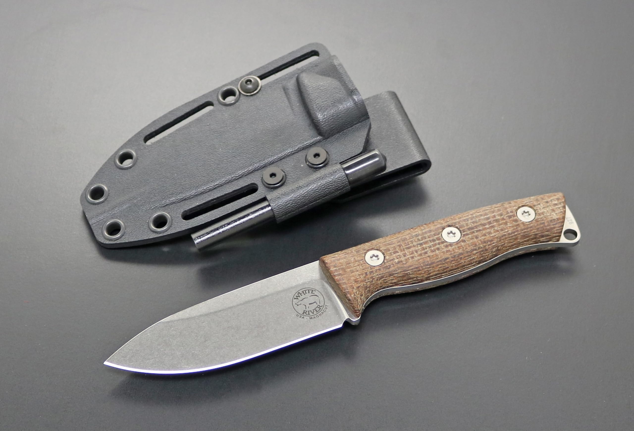 White River Ursus Cub, Natural Burlap Micarta Handle