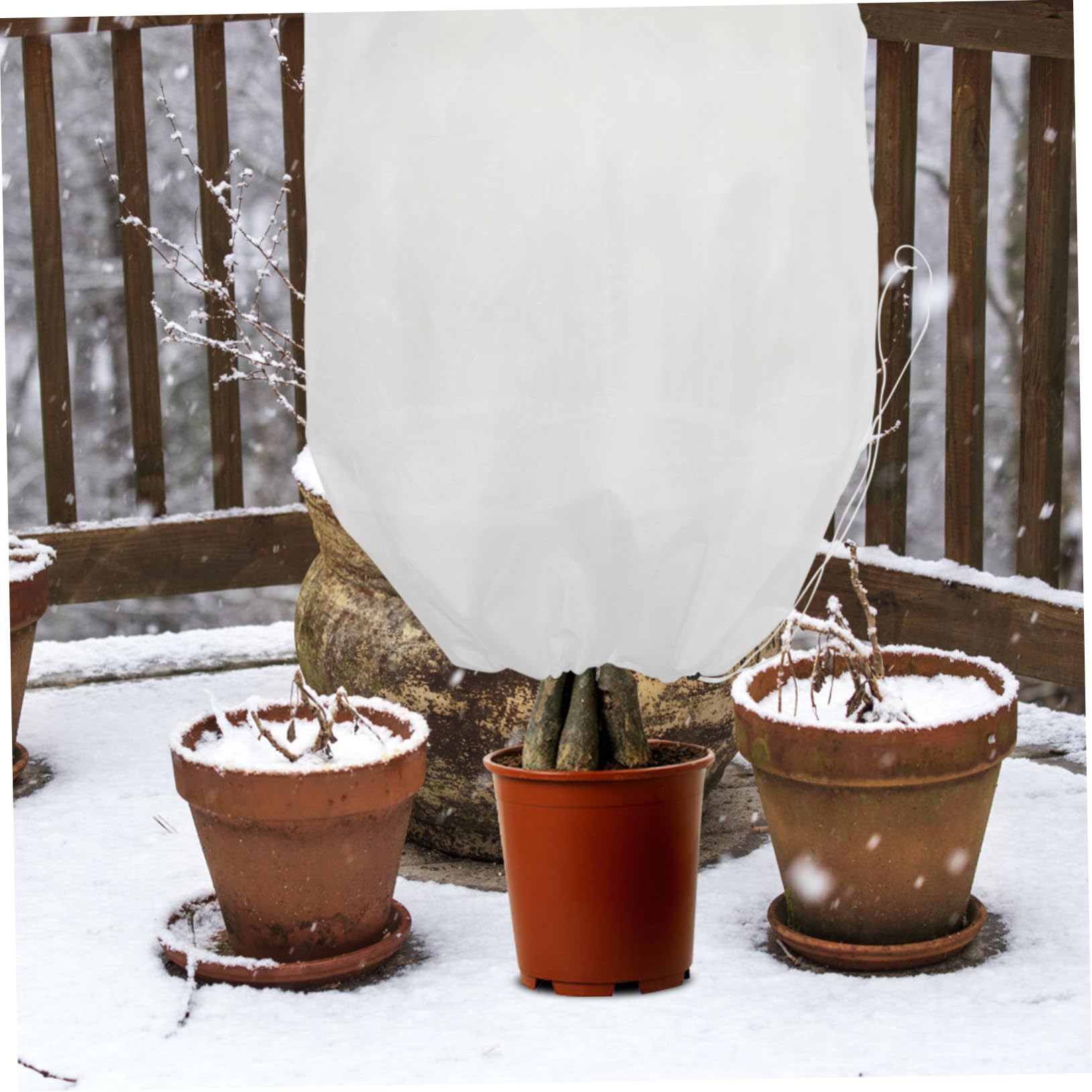 NOLITOY 2 Piezas Protector Plantas Invierno Unidades Cubiertas No Tejidas con Cremallera y Cordón para Macetas y Plantas Exteriores contra Heladas y Frío