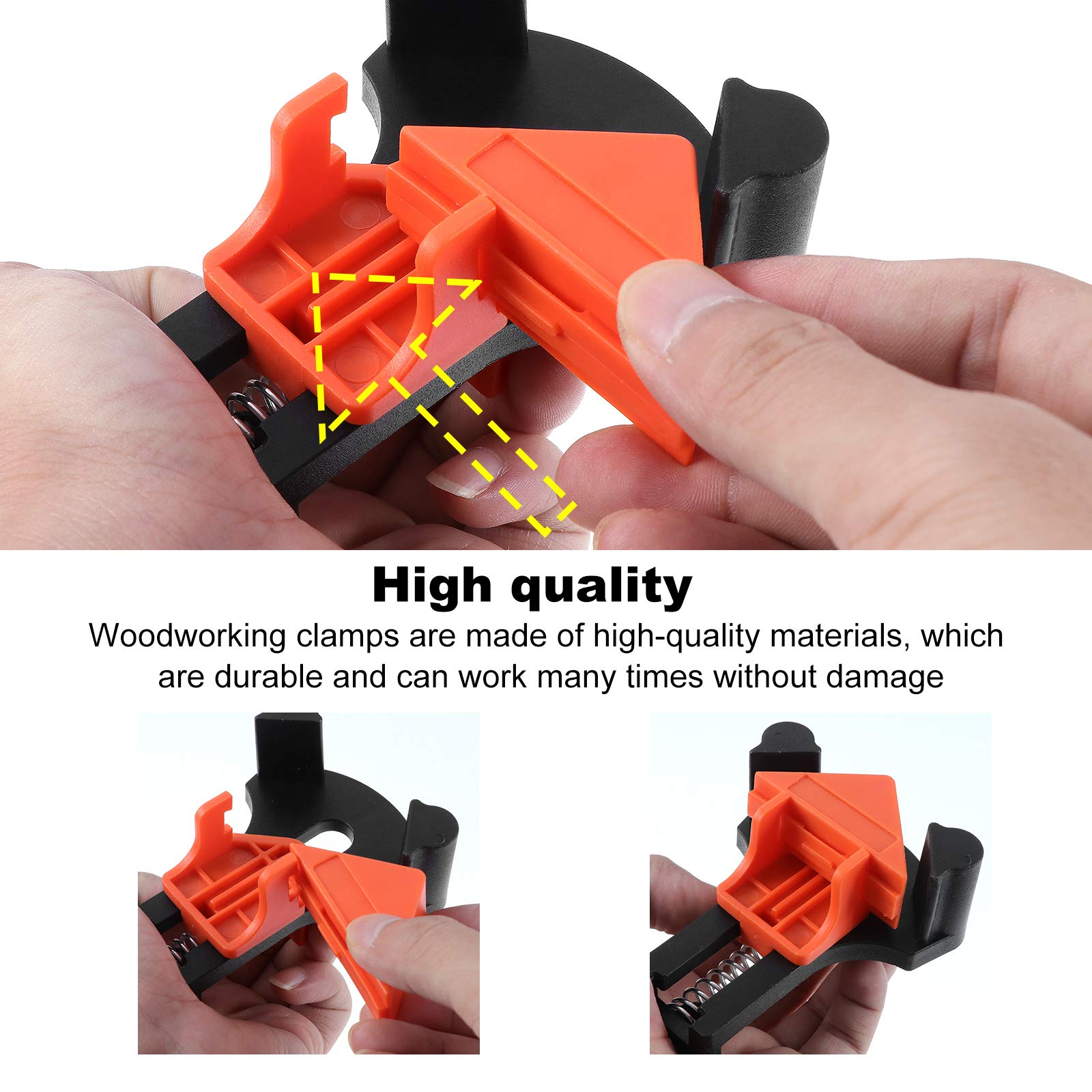 Lot De 4 Serre-joints D'angle 90° - Pince Ajustable Pour Menuiserie, Assemblage Meuble Ou Aquarium - 12