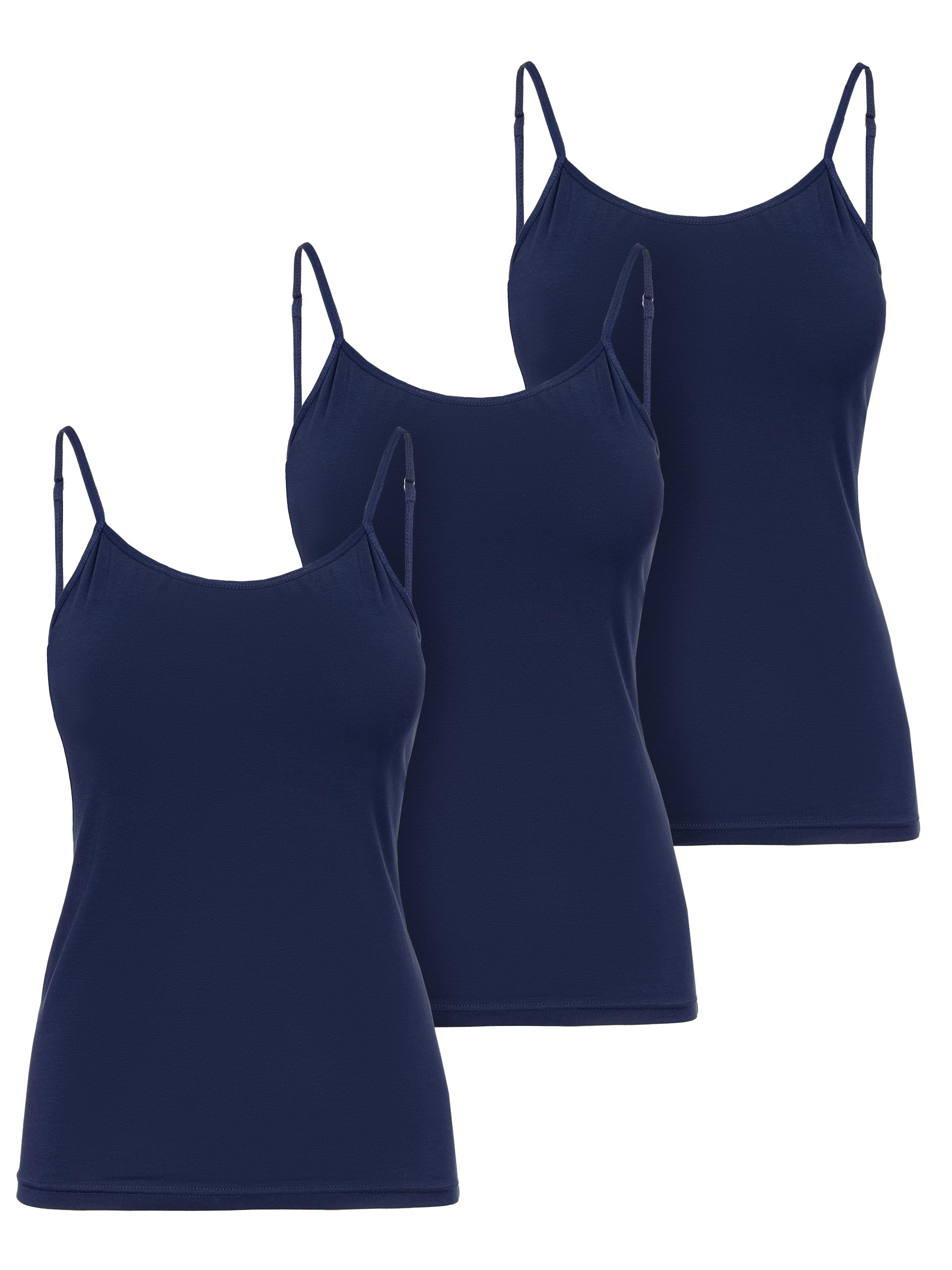 Ladeheid Canottiera Donna Cotone con Spalline Sottili Intimo Donna Confortevole, Canotta Donna Canottiere Donna Cotone, Top Donna Elegante, Set di 3 Pezzi LA40-263