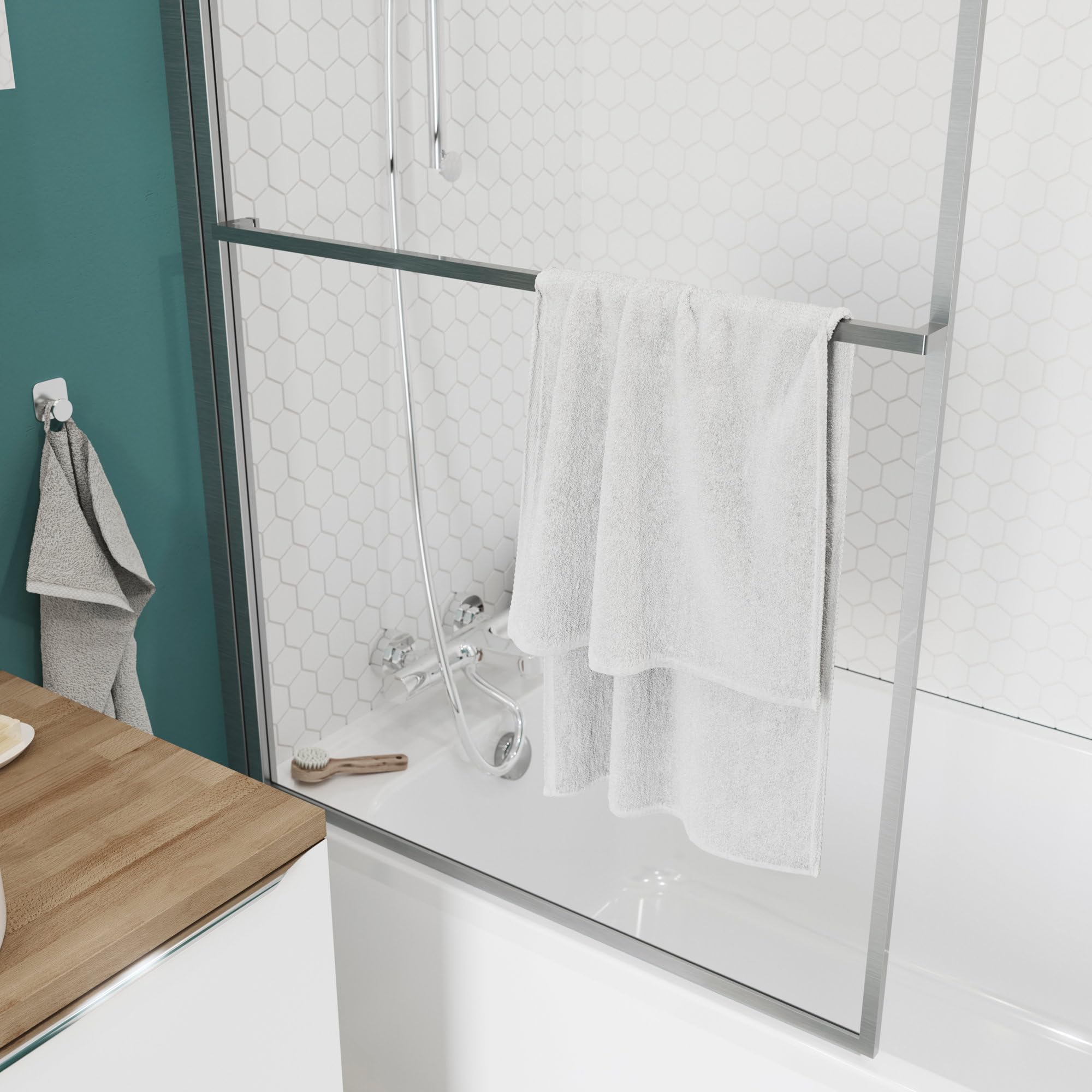 GoodHome Cavally - Mitigeur thermostatique de baignoire mural chromé.