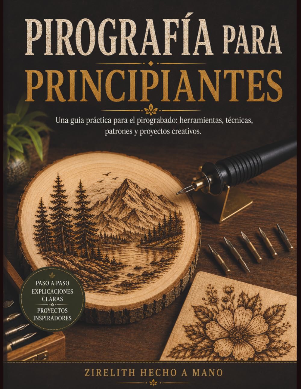 PIROGRAFÍA PARA PRINCIPIANTES: Una guía práctica para el pirograbado: herramientas, técnicas, patrones y proyectos creativos