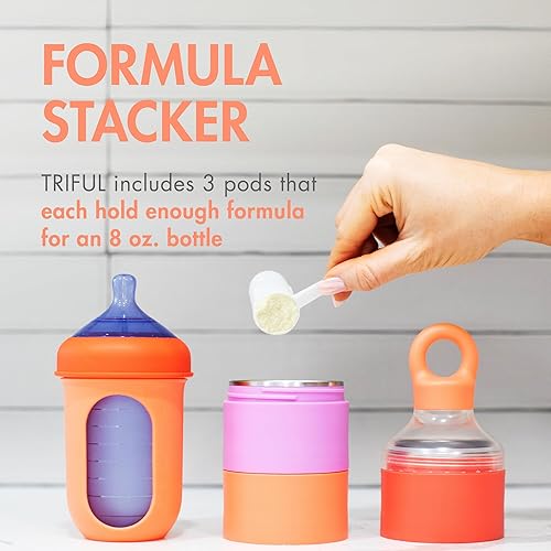 Miniatura 3 de Boon Triful - Dispensador de fórmula para bebés sobre la marcha, recipientes aislados de acero inoxidable con diseño apilable, apto para