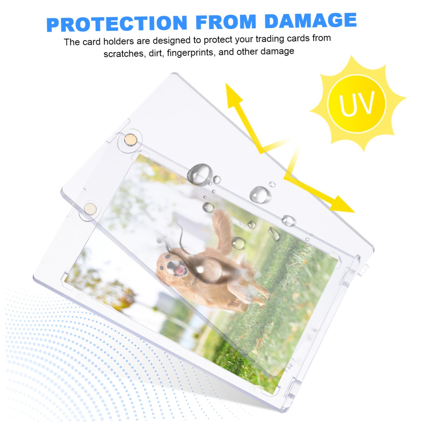 ibasenice Porta Carte Magnetico in Ps, 18 Pezzi, Protezione Rigida per Carte Collezionabili e Figurine, Chiusura Magnetica, Visibilità Chiara
