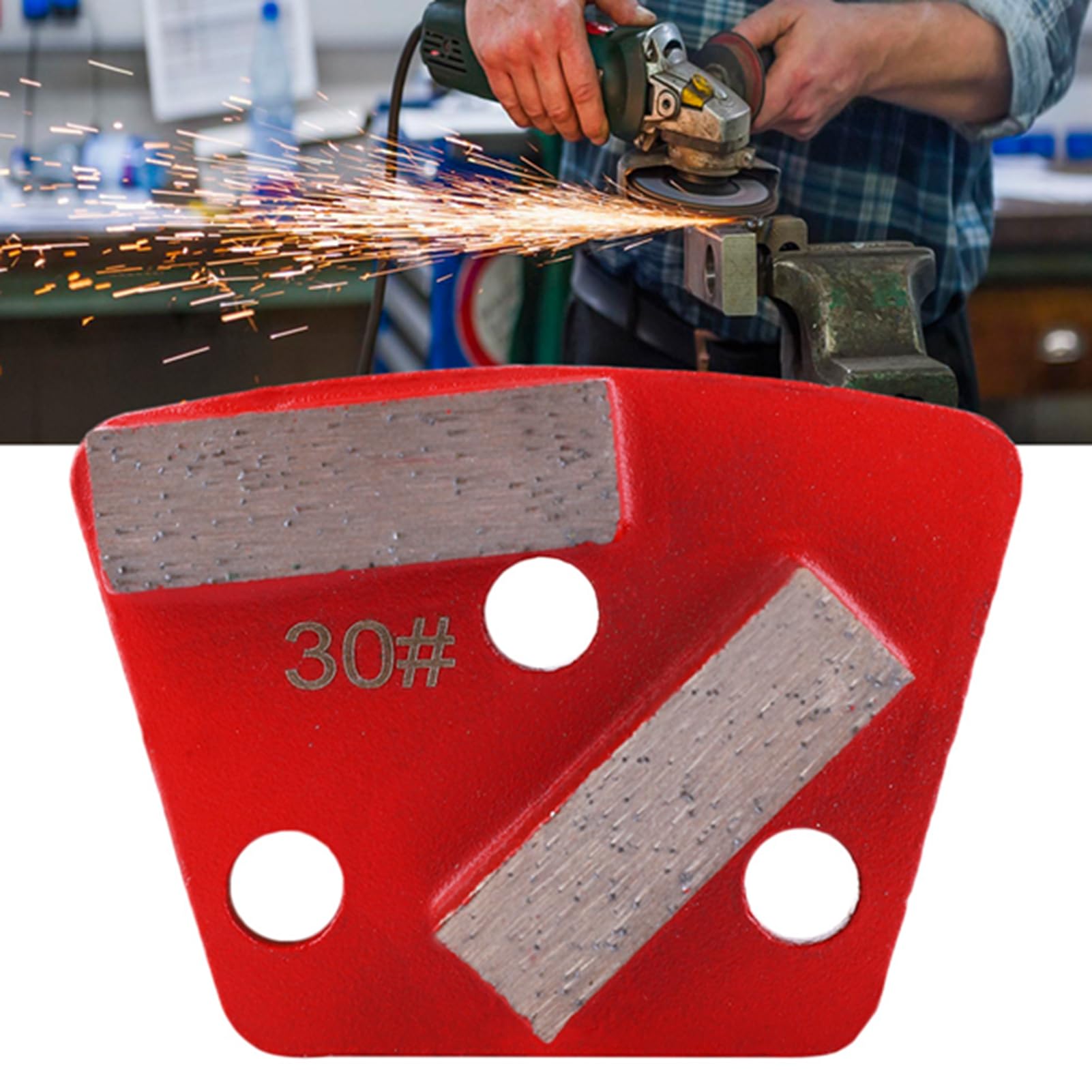12 szt. Tarcza Szlifierska, Trapezowa Tarcza Szlifierska do Podłóg, Podkładka do Szlifowania Podłóg, Tarcza Szlifierska do Betonu, Metalowy Trapez o Ziarnistości 30 do Szlifierki