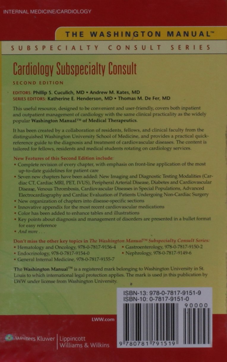 The Washington Manual Cardiology Subspecialty Consult (The Washington Manual Subspecialty Consult Series)