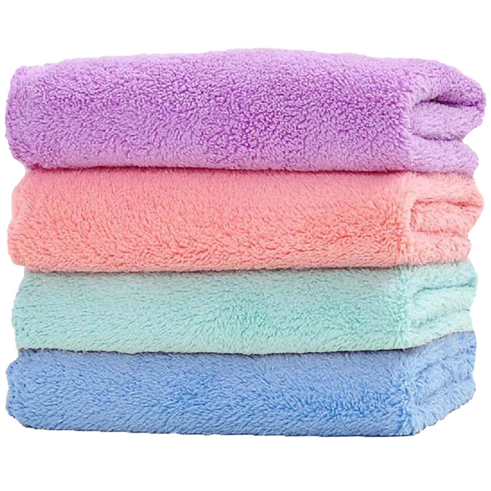 ZQuintuplian 4 Pack Face Cloths for Washing Face Cleansing, Removing Makeup - Gym, Travel, Living Room, White