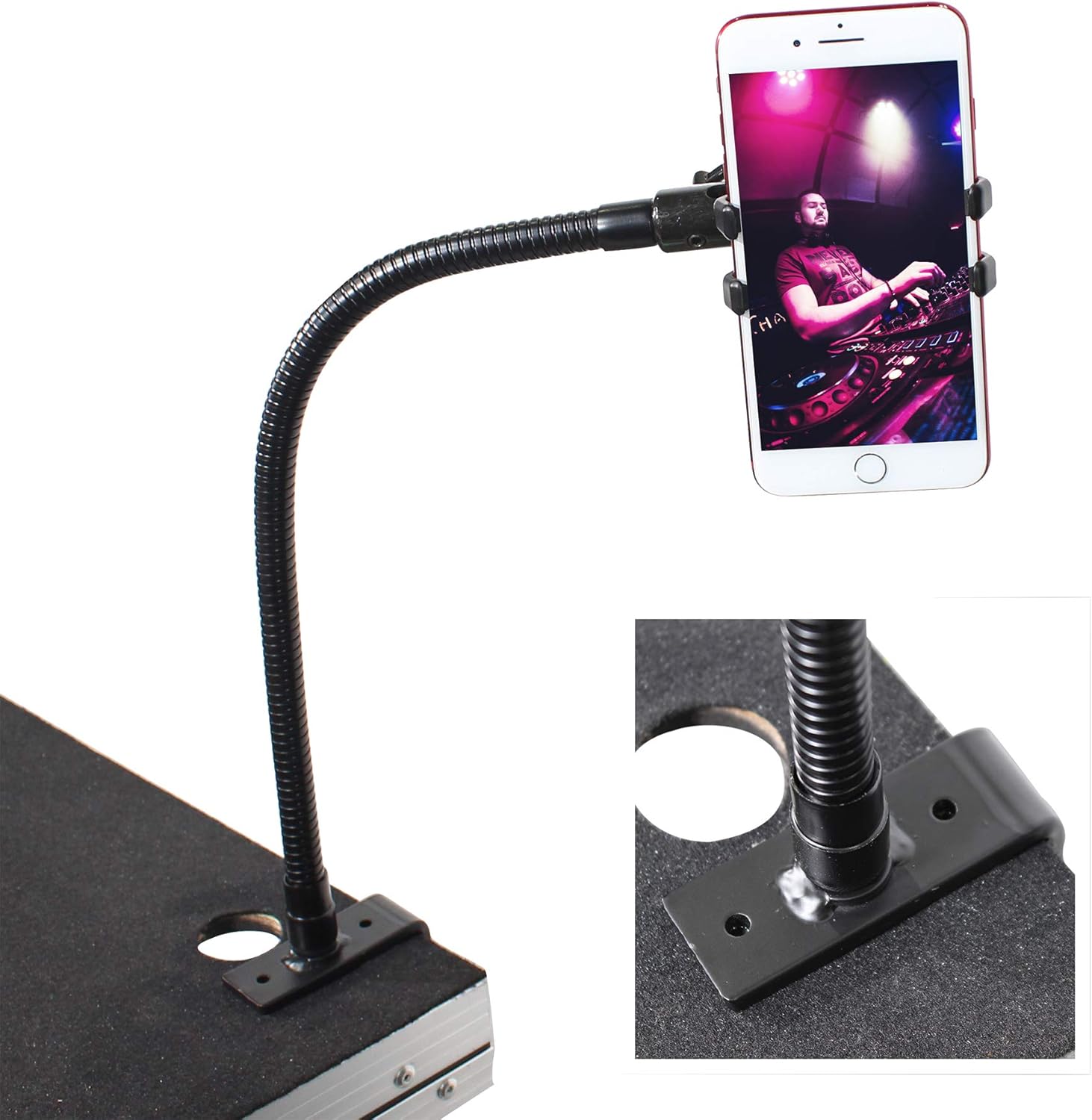 Prox X-MOBICP18 Mobi Buddy Hands Free Mobile Device Clip Kit DJ Cellphone Selfie Stick Table Stand Tripod Clamp and Case