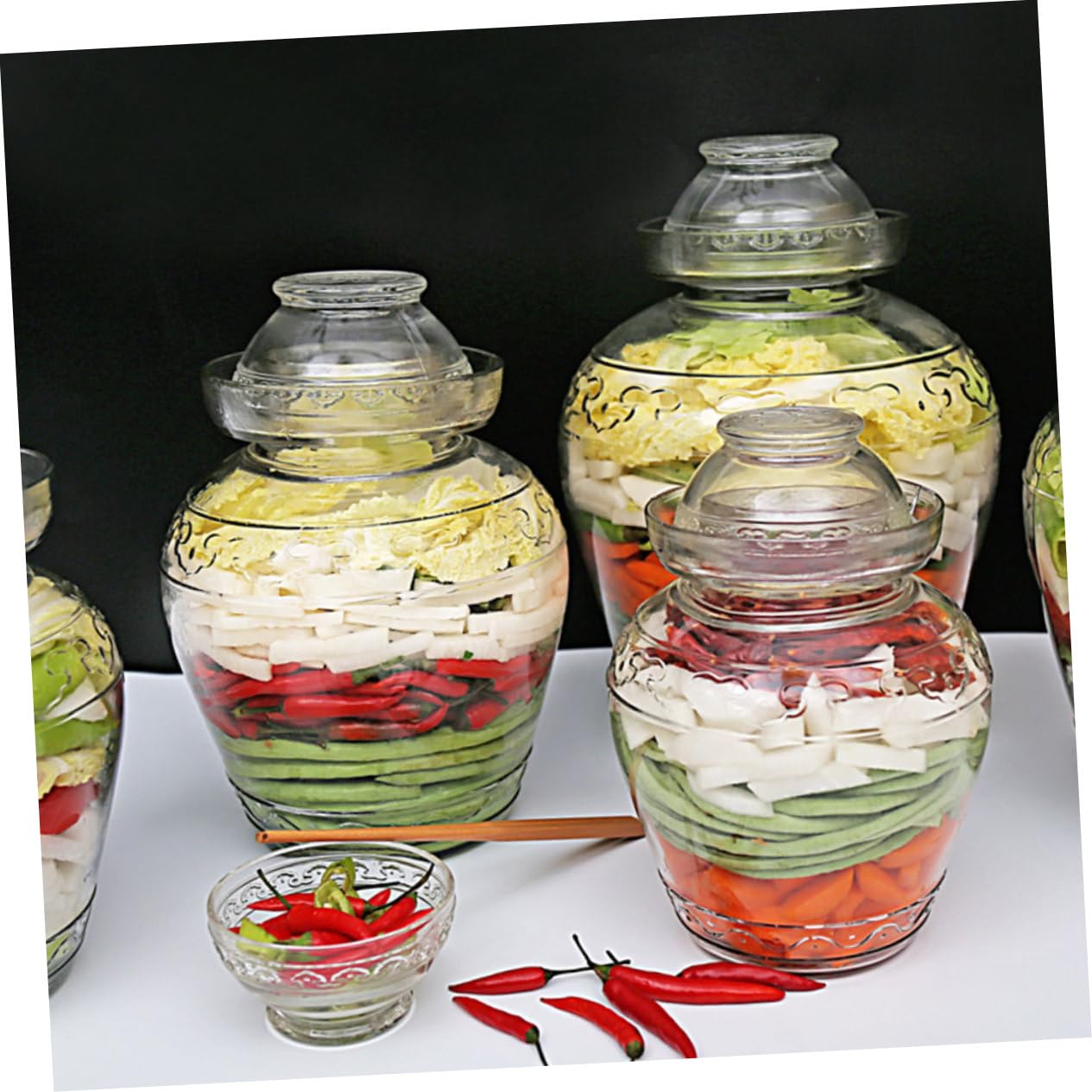 NOLITOY 2,5l Glas Fermentierglas für Gurken und Sauerkraut mit Praktischem Deckel zur Lebensmittelkonservierung und Frischeerhaltung im Haushalt
