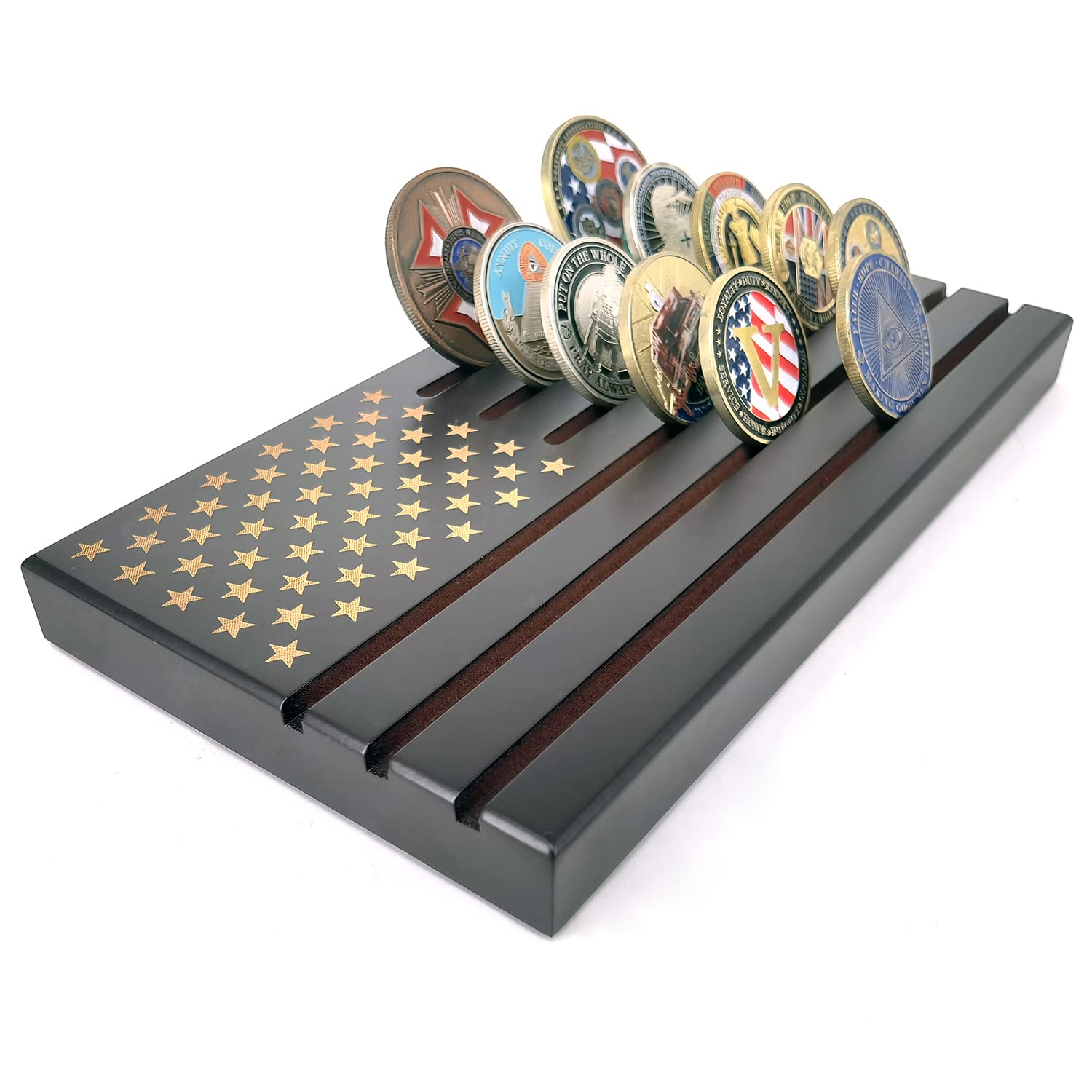 Carmanon コインホルダー チャレンジコインディスプレイケース アクリルミリタリーチャレンジコインホルダー コレクター用 クリアコインケース  コインボックス 45個のミリタリーメダルポーカーチップピンバッジ 磁気ドア付き [ブラック] Kacornコインディスプレイケース ...