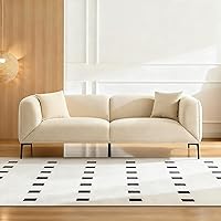 Vista 13 de Sofá moderno de 82 pulgadas, sofá de 3 plazas, sofás Boucle de lujo, sofás minimalistas tapizados con patas de metal, sofás curvados con asiento