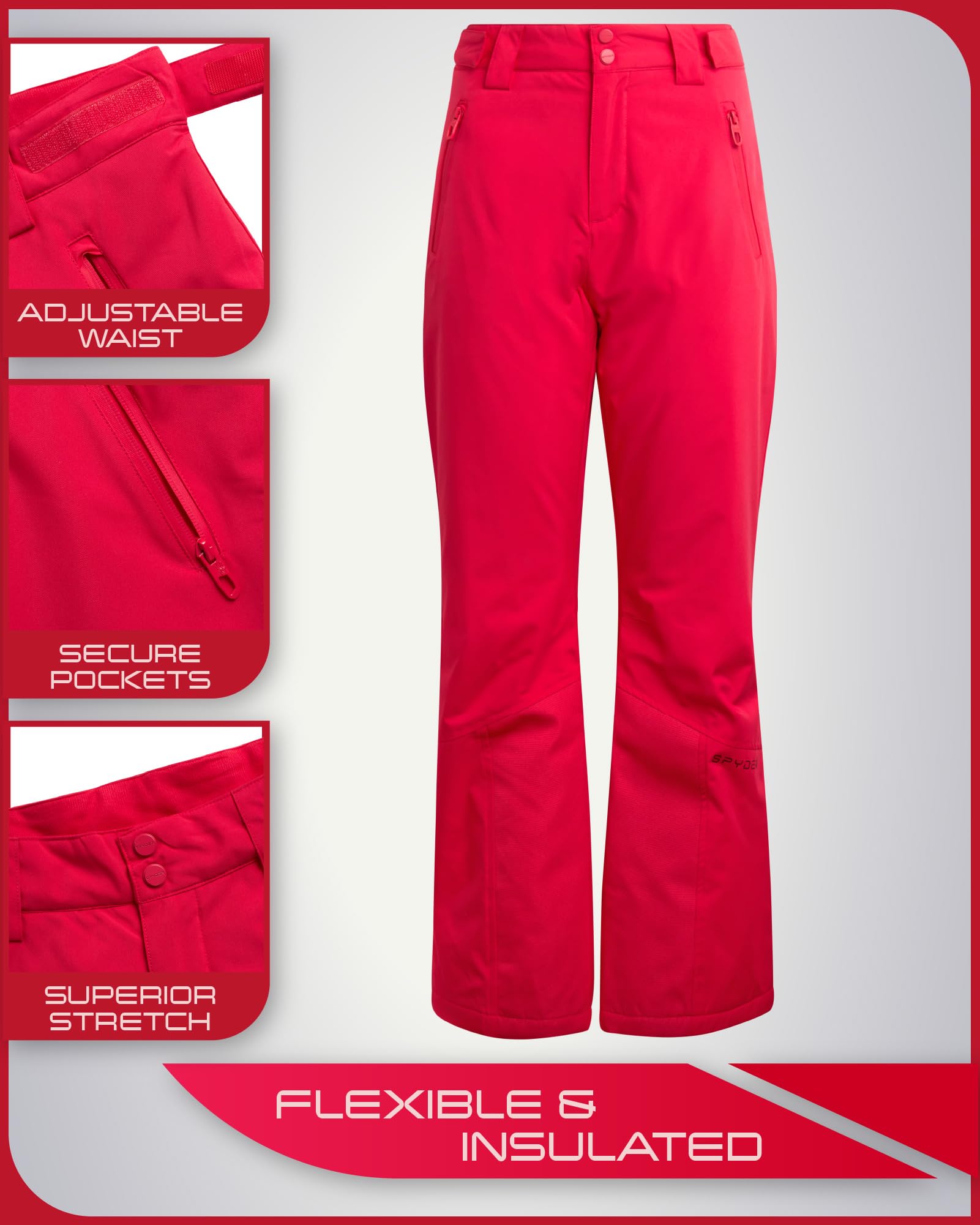 Spyder Damen Schneehose – Warme wasserdichte isolierte Winter-Ski- und Snowboardhose – gemütliche Thermohose für Frauen (S-XL)